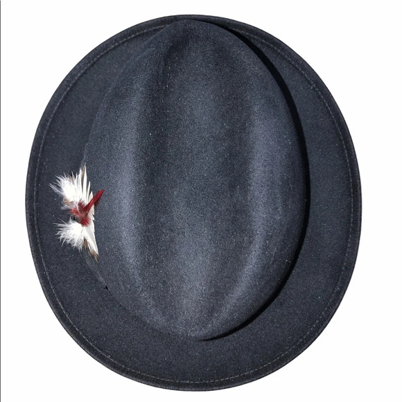 Mallory Torino Quality vintage black hat with feather - Picture 6 of 9